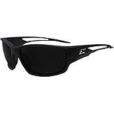 Edge TSK216 Kazbek Polarized Wrap-Around Safety Glasses, Anti-Scratch, Non-Slip, UV 400, Military Grade, ANSI/ISEA & MCEPS Compliant, 5.04" Wide, Black Frame / Smoke Lens