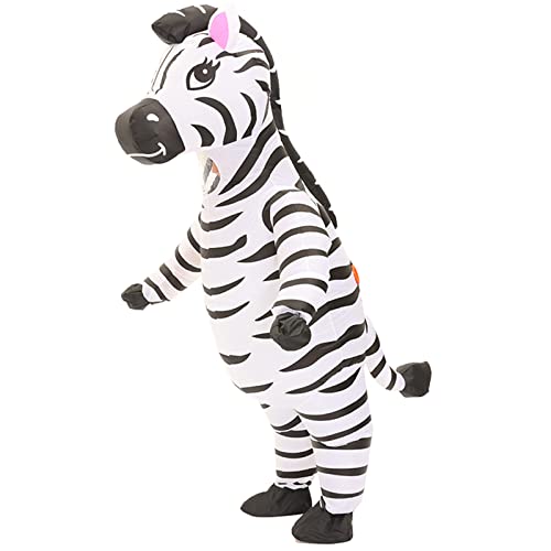 Arokibui Inflatable Zebra Costume Funny Blow up Animal Costume for Cosplay Party Christmas Halloween Suit Festival Suit Jumpsuit