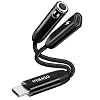 NIMASO USB C hoofdtelefoonadapter Aux, USB C naar 3,5 mm jack-adapter ondersteunt 60 W snel opladen, USB C naar 3,5 mm…