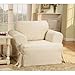 SureFit Duck Solid T-Cushion Chair Cover, Relaxed Fit, 100 Percent Cotton, Machine Washable, 1 Count (Pack of 1), Natural