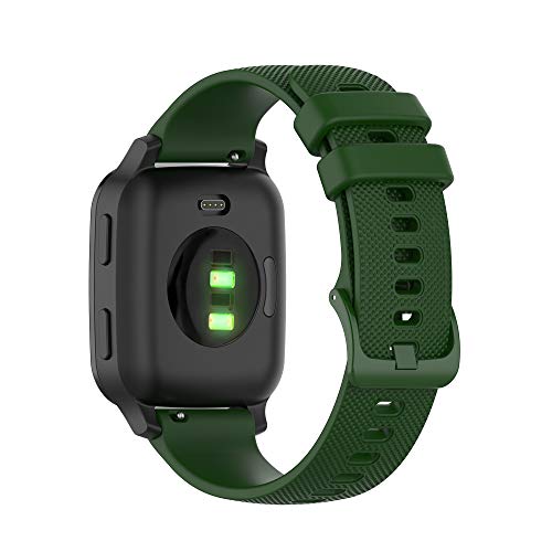 Bands Compatible with Garmin Venu Sq/Venu Sq Music Band Silicone Quick Release Straps 20MM Replacement Wristband (Dark Green)