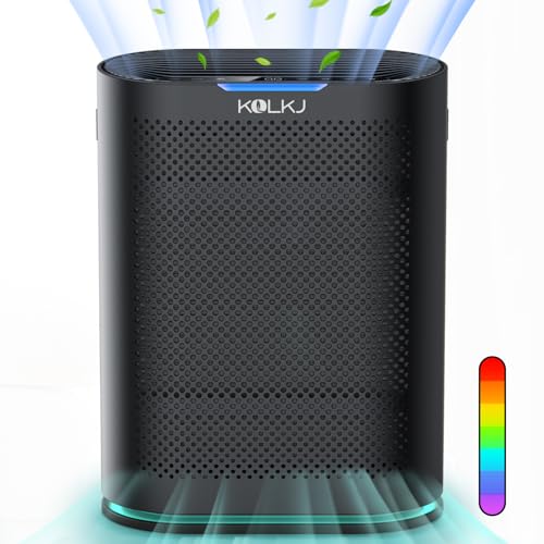 Air Purifiers for Home Large Room - Up to 2100 Ft²HEPA Air Purifiers for Bedroom Air Filter with Sleep Mode, Auto Mode, 3 in 1 Filter Effectively Clean 99.97% Smoke, Dust, Pets Dander, Odors Black