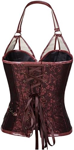 PULABO Women's 14 Steel Bone Retro Goth Steampunk Faux Leather Bustiers Corsets