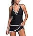 Papaya Wear Womens Two Piece Swimwear Ruffled Rimmed Tankini Set