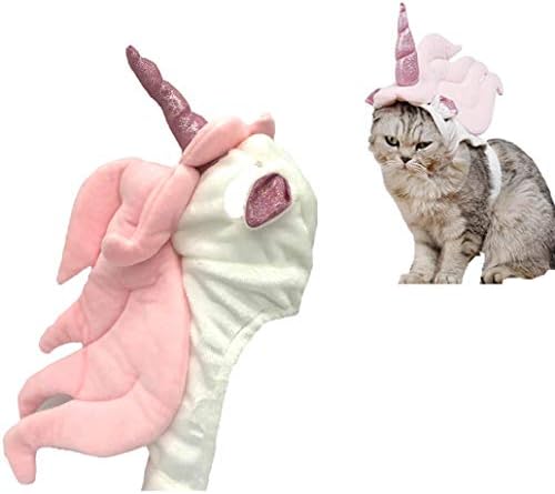 Lanyarco Cute Unicorn Horn Halloween Costume for Small Dogs & Cat Kitten, Cat Costume