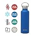 MIRA Alpine Stainless Steel Vacuum Insulated Water Bottle with 2 Lids - Thermos Flask Keeps Water Cold for 24 Hours, Hot for 12 Hours - Hydro Bottle BPA-Free Cap - 25 oz (750 ml) - Hawaiian Blue