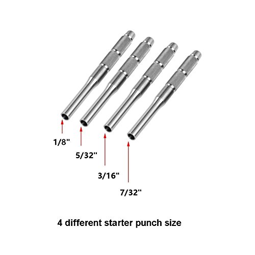 9 Pcs Roll Pin Punch Set - and 4 Pcs Hollow End Starter Punch Tool with Carry Case by Esdabem
