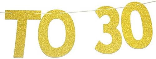 Veewon Cheers to 30 Years Banner Gold Glitter Letters Bunting Garlands 30th Birthday Anniversary Party Photo Prop Decor - Image 4