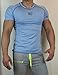 Jed North Men's Bodybuilding Workout Short Sleeve Tee Slim Fit T Shirt for Gym Aqua Blue Medium