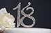 18 Cake Topper - Premium Silver Metal - 18th Birthday Party Sparkly Rhinestone Decoration Makes a Great Centerpiece - Now Protected in a Box