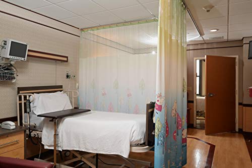 Hospital bed divider cubicle curtain, professional medical privacy curtain with grommets flame resistance (9' W x 8' L) - Thumbnail 3