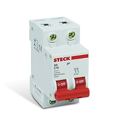 Disjuntor Bipolar 20 A Branco Din Steck