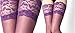 Coromose® Sexy Lace Top Silicone Band Thigh High Stockings(Purple)