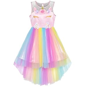 Sunny Fashion Girls Dress Sequin Mesh Party Wedding Princess Tulle Purple, Vestido para Niños
