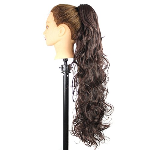 S-ssoy 31"(78cm) Women's Hair Piece Pony Tail Clip In Claw Ponytail Hair Extension Long/Voluminous Curly Or Wavy Synthetic Wig Hairpiece for Women Girls Lady, 1B-33#