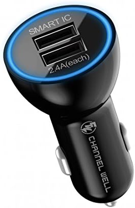 Channel Well USB Car Charger With Smart IC for iPhone 7 / 6s / Plus, iPad Pro / Air 2 / mini, Galaxy S7 / S6 / Edge / Plus, Note 5 / 4, LG, Nexus, HTC and More (Smart 2 port)