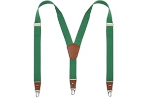 DEOBOX Suspenders for Men Heavy Duty Snap Hooks with 1.4 Inch Elastic Straps Y-Back Adjustable