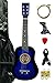 Blue Acoustic Toy Guitar for Kids with Carrying Bag and Accessories & DirectlyCheap(TM) Translucent Blue Medium Guitar Pic
