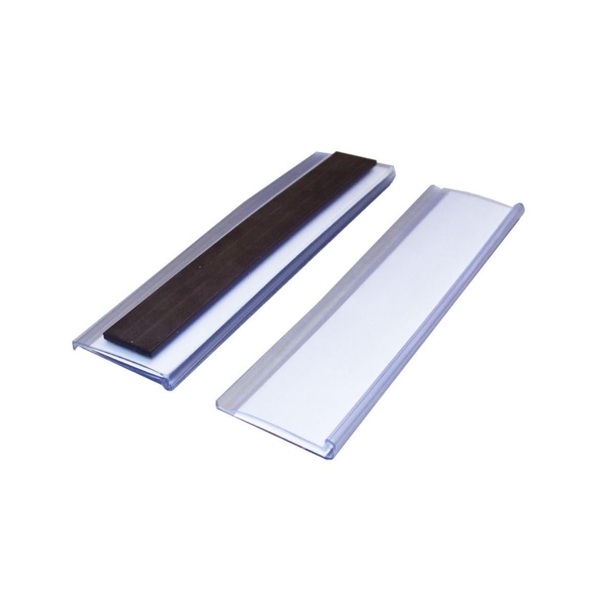 Magnetic Ticket Holder, Metal Label Holder, Magnetic Labels, Large Labels for Storage Boxes - H.25x W.100mm - Pack of 100 - Including Card