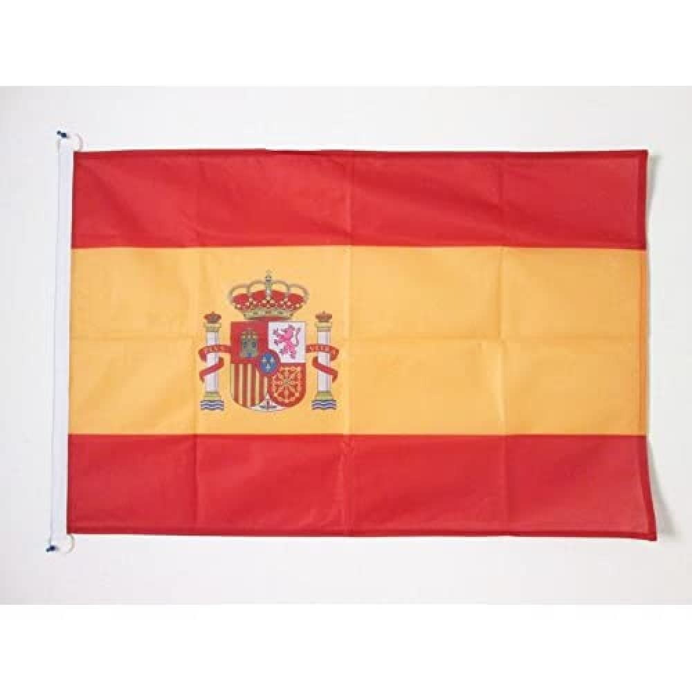 AZ FLAG - Spain Flag - 2x3 Ft - For Outdoor - Spanish Banner Knitted Polyester with Two Plastic Rings - Fade Resistant - Vivid Colors - 2' x 3' Feet - 90x60 Cm