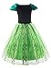Padete Little Girls Anna Princess Dress Elsa Snow Party Queen Halloween Costume (4 Years, Green)
