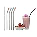 RAINIER Smoothie Drinking Straws | Extra Wide Reusable Stainless Steel Metal | Jumbo Size for Thick, Chunky, Frozen Drinks & Boba Tea | Set of 4 with Comfort Tips, Cleaning Brush (Angled, 3/8Wx9.5L)