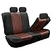 FH Group Universal Fit Full Set PU Textured High Back Leather Automotive Seat Covers (Airbag Compatible and Split Bench) Brown Black