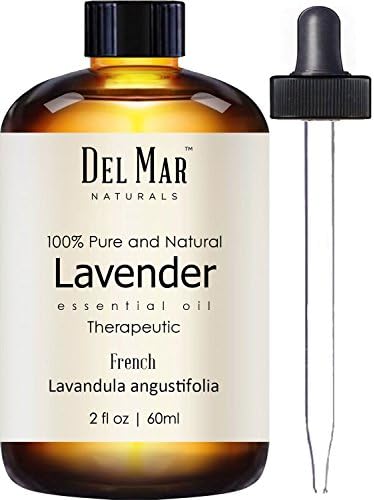 Del Mar Naturals French Lavender Oil, Pure and Natural, Therapeutic Grade Lavender Essential Oil, 2 fl oz