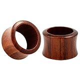 KUBOOZ Nature Red Sandalwood and Ebony Wooden Ear Plugs Concise Style Ear Pierced 8mm-25mm