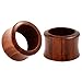 KUBOOZ Nature Red Sandalwood and Ebony Wooden Ear Plugs Concise Style Ear Pierced 8mm-25mm