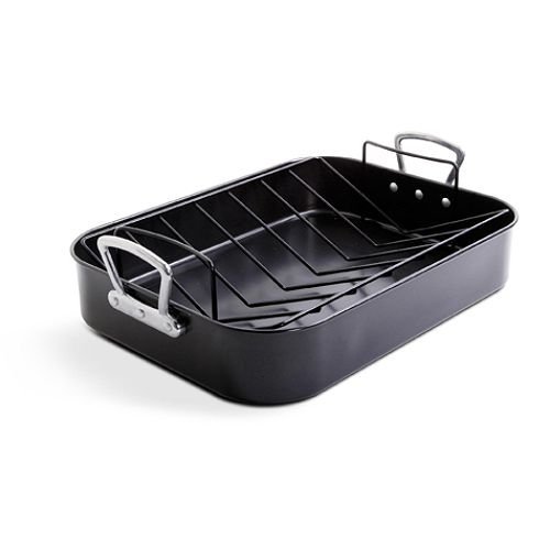 Gibson Cuisine Select Broxton 2pc Turkey Roaster With V Rack Black Xylan Non Stick Interior French Handle #turkey #roasting #pan Gibson Cuisine Select Broxton 2pc Turkey Roaster With V Rack Black Xylan Non Stick Interior French Handle