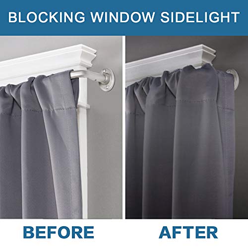 H.VERSAILTEX Room Darkening Wrap Curtain Rods Nickel - 2 Pack - Wrap Around Design, Ideal for Blackout Curtains, Adjustable Length, 5/8 Inch Diameter, Nickel