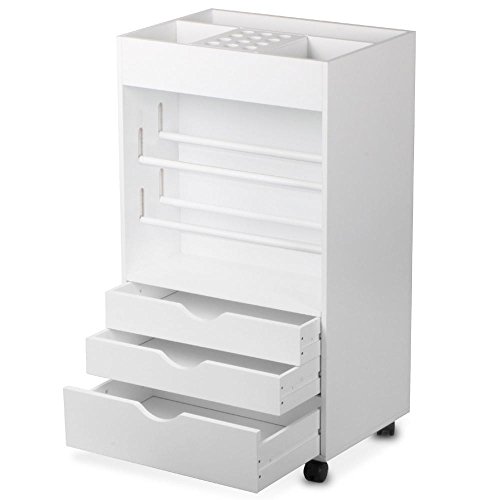 Topeakmart Quality Wood Wrapping Paper Cart With Three Drawers