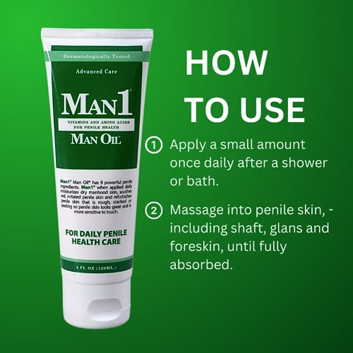 Man1 Man Oil Penile Health Cream Advanced Care. Treat Dry, Red