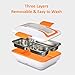 Electric Lunch Box Food Heater 2 in 1 for Car/Truck 12V and Office 110 V Stainless Steel Container Bonus Eco-Friendly Reusable Food Bag for Soup/Fruits