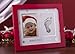 Tiny Ideas Baby's First Christmas Holiday Keepsake Photo Frame with Ink Pad for Handprint or Footprint, Red
