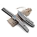 Miki Camping Pocket Folding Japanese Knife,Titanium Handle, Frame Lock, Handmade Damascus Steel Japanese Razor Pocket Folding Knife,Sharp Razor (Titanium Handle)