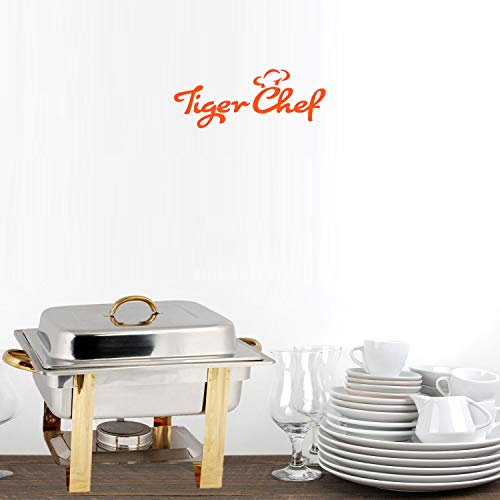 image for TigerChef TC-20530 Half Size Chafing Dish Buffet Warmer Set, Gold Acce