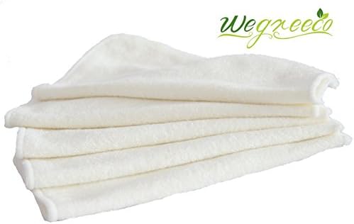 Wegreeco 100% Anti-bacterial Bamboo Wipes - Pack of 5pcs Large Reusable Bamboo Wipes