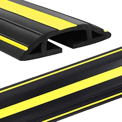 Eapele 6 5ft Cable Protector Cord Cover For Floor Heavy Duty Pvc Duct Easy To Unroll Prevent Trip Hazard For Home Office Or Outdoor Settings