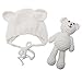 Tangc Newborn Baby Girl Boy Photography Prop Photo Crochet Knit Costume Bear +Hat Set (White)