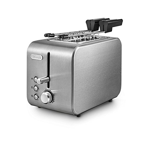 DeLonghi CTX2203 Tostapane, 2 Fette con Pinze, Acciaio