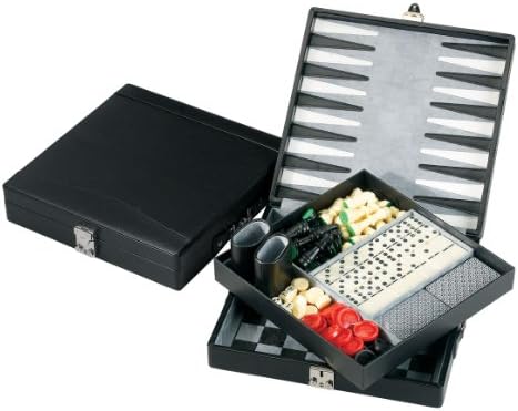 The Casino Royale 5-in-1 Gaming Set Chess, Backgammon, Checkers, Dominoes, Cribbage