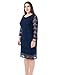 Chicwe Women's Plus Size Lined Lace Dress - Knee Length Work Casual Party Cocktail Dress