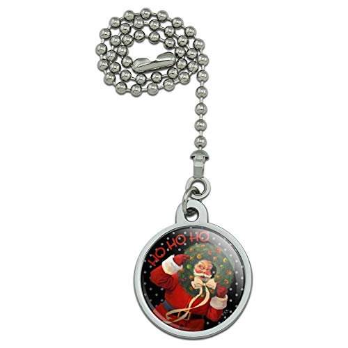 GRAPHICS & MORE Christmas Holiday Santa Ho Ho Ho Wreath Ceiling Fan and Light Pull Chain