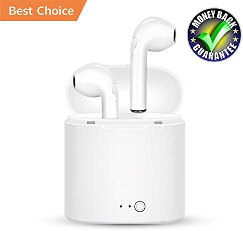 True Wireless Headphones, Bluetooth Earbuds i7S Stereo Earphone Cordless Hand-free Headsets for Apple AirPods iPhone X, 7, 7 plus, 8, 8 plus, 6s, 6S Plus，Android, Samsung with Charging Case
