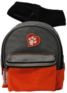 SarahTom 5-Inch Pet Backpack for Dogs, Orange Grey by SarahTom