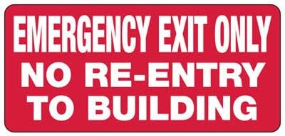 SN-6.5Hx14W-PLA-PLY-EMERGENCY EXIT ONLYPlastic Non-Reflective Not Laminated