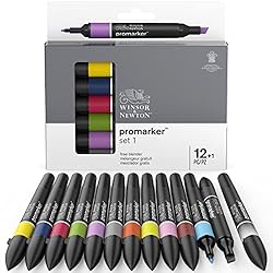 Winsor & Newton ProMarker Set, 12 Count, Essential