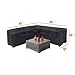 Linkool Outdoor Furniture Covers Patio Sectional Couch Protector Waterproof V Shaped Black Small Size 85x34x30H Inches